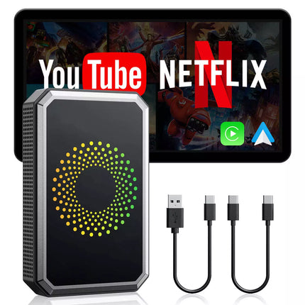 3 in 1 Wireless Carplay AI box Android Auto Adapter Converter w/Netflix YouTube
