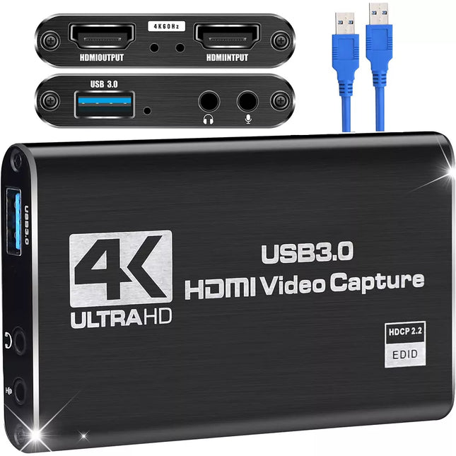 4K HDMI Capture Card for Streaming 60FPS USB 3.0 Game Audio Video Capture Card