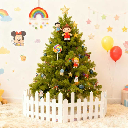 28Pcs Christmas Tree Fence DIY Gate Fence Picket Panels Border Xmas Decoration