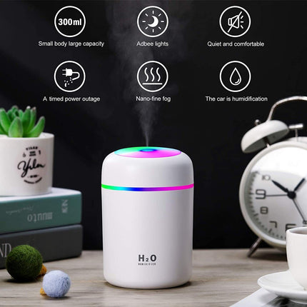 300ml Portable Air Humidifier Aroma Aromatherapy Ultrasonic USB Car Home Diffuser Oil Purifier