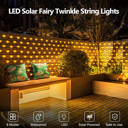 Solar Powered Christmas String Lights Outdoor Waterproof LED Garden Warm White