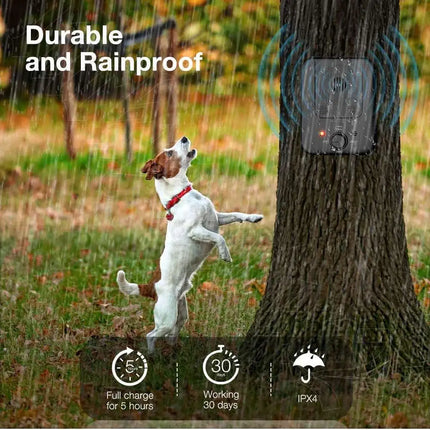 Dog Barking Stop Ultrasonic Control Anti Bark Device Waterproof Outdoor Training