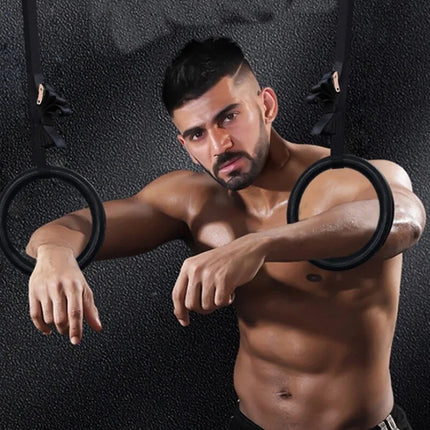 Professional Gymnastic Rings Fitness Ring Adjustable Straps Workout Gear 28MM