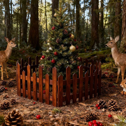 28Pcs Christmas Tree Fence DIY Gate Fence Picket Panels Border Xmas Decoration