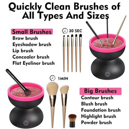 Electric Makeup Brush Cleaner USB Automatic Spin Cosmetic Cleaning Brushes Tool