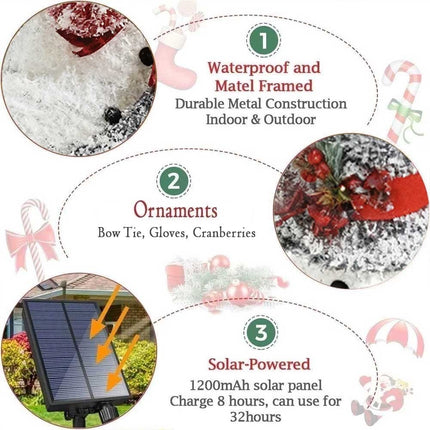 120cm Solar Powered Christmas Decoration Lights Snowman Metal Frame LED Light
