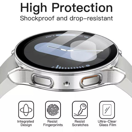 Clear For Samsung Galaxy Watch 7 Case Screen Protector Clear 40mm Cover
