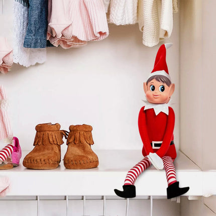 2pk Christmas Naughty Elves Set Original Elf Boy Girl Soft Doll Xmas Decoration