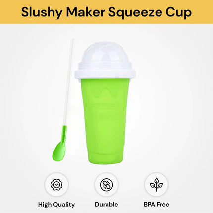 Green Slushie Maker Cup Quick Freeze Magic Squeeze Cup Milkshake Cup Ice Cream Maker