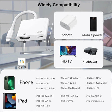 MFi Certified 8-Pin to HDMI Digital TV AV Adapter For iPhone 14 13 12 11 iPad Au