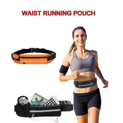 Running Bum Bag Waist Zip Pouch Fanny Pack Running Jogging Travel Belt Sport Bag Orange