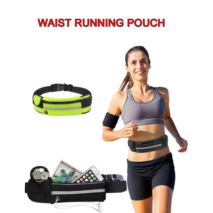 Running Bum Bag Waist Zip Pouch Fanny Pack Running Jogging Travel Belt Sport Bag Green