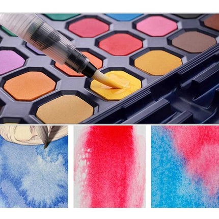 36 Solid Watercolor Paint Set Black Box Watercolour Pigments Art Paint Kit