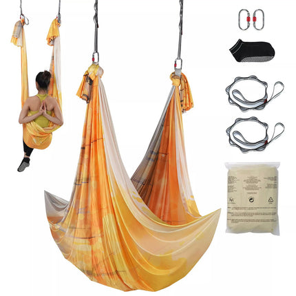 Swing Aerial Hammock 5 m Length Nylon Hanging Sling Inversion Gold