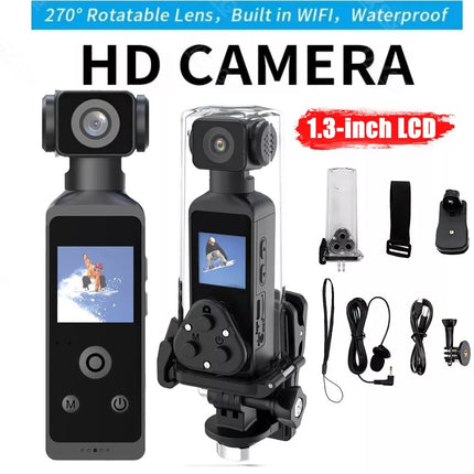 Handheld Action Camera 4K 270° Rotatable 30M Waterproof WIFI Pocket Camera