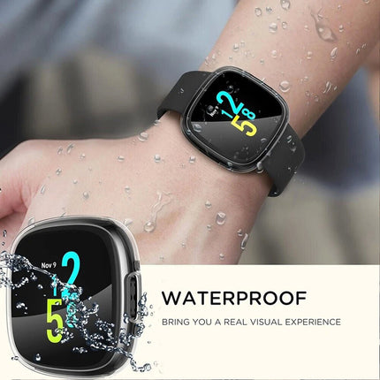 Clear Fitbit Versa 4 / Sense 2 Case Cover Screen Protector Full Coverage Watch