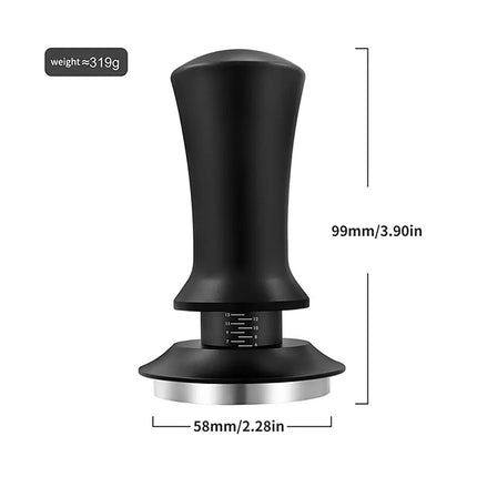 Black 58MM Coffee Tamper with Calibrated Spring Loaded Detachable Espresso Tamper