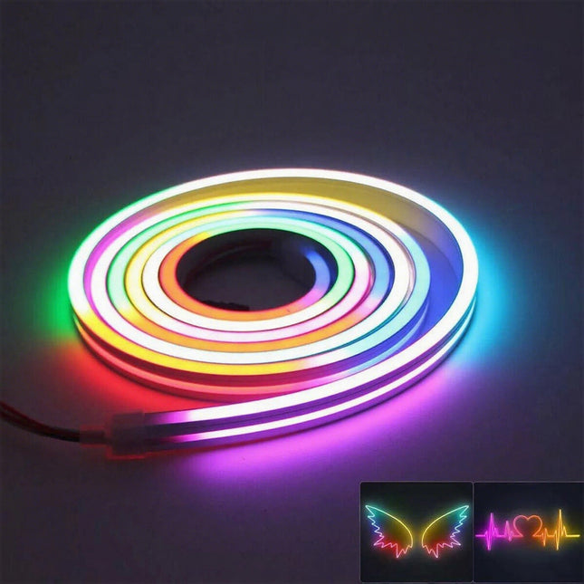 5M  RGBIC LED Neon Strip Light - Waterproof, Flexible Silicone Light Rope