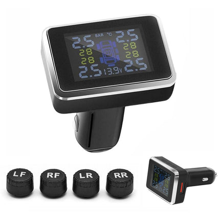 TPMS Wireless Car Tire Tyre Pressure Monitor Monitoring System + 4 Sensors