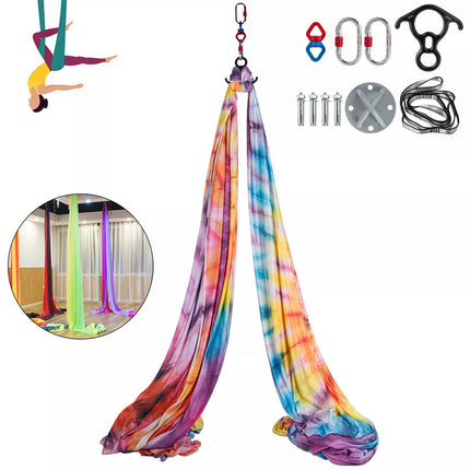 Aerial Silks Yoga Swing Kit 10x2.8M Anti-gravity Fitness Gym Flying Dance