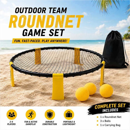 Roundnet Game Set with 3 Balls and Carry Bag Outdoor Beach Backyard Sports Game