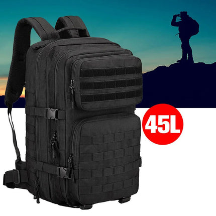 45L Outdoor Camping Bag Military Tactical Backpacks  Hiking Rucksack