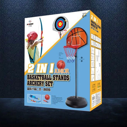 2 - in - 1 Kids Basketball Hoop and Archery Game Set Toys Gift Sport Center