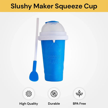 Blue Slushie Maker Cup Quick Freeze Magic Squeeze Cup Milkshake Cup Ice Cream Maker