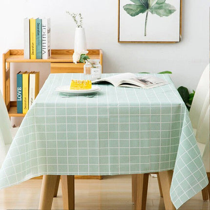 Scandinavian Green Rectangle Table Cloth Water Stain Resistant PEVA Party Tablecloth Desk Cover Mat