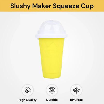 Yellow Slushie Maker Cup Quick Freeze Magic Squeeze Cup Milkshake Cup Ice Cream Maker
