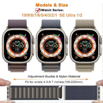 For Apple Watch Band Series 11 42mm SE 3 40mm iWatch Strap Nylon Alpine