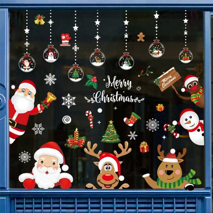 167PCS Christmas Window Clings Sticker 8 Sheets Childrens Decals Snowflake Santa