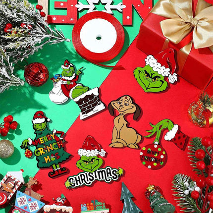 24 Piece Merry Christmas Grinch Ornaments Tree Hanging Decoration Figure Pendant