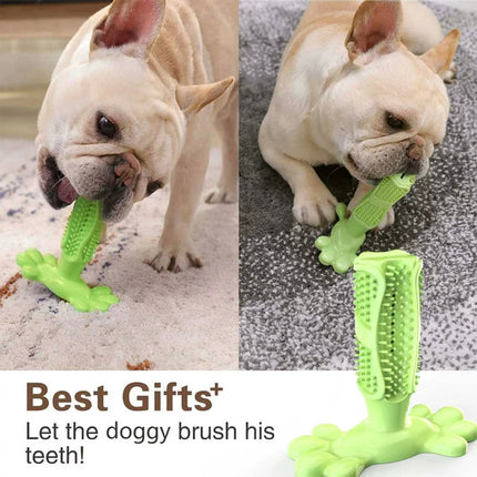 Green L Size Pet Dog Chew Toy Teeth Cleaning Toothbrush