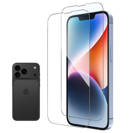 2Pcs iPhone 17 Pro Screen protector Tempered Glass Case Friendly Full Cover