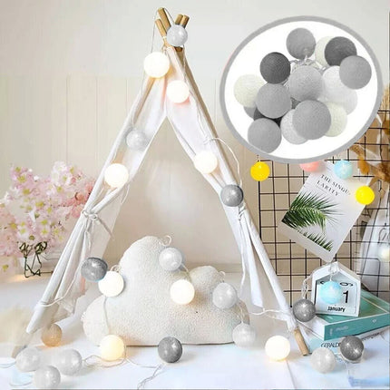 180cm Teepee Tent Kids Cotton Canvas Play House Boys Girls Gift Indoor With Dec Balls