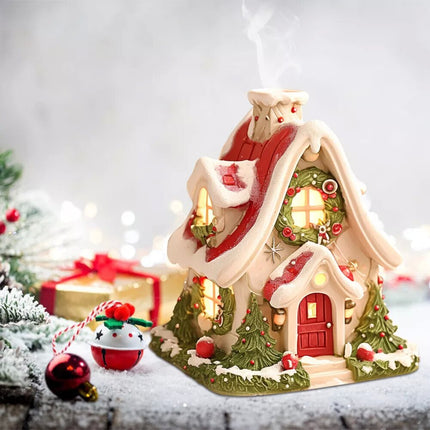 Christmas Cabin Incense Burner for Holiday Decoration Home Indoor Chimney