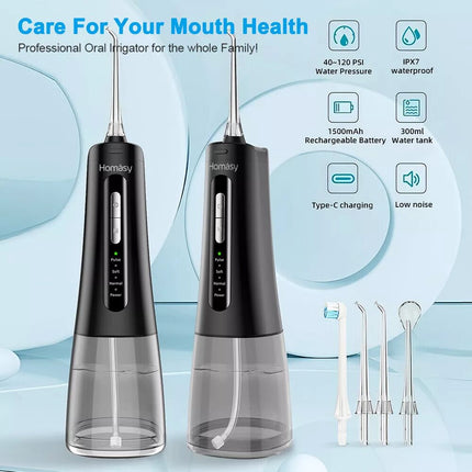 Water Flosser Dental Oral Irrigator Portable Rechargeable Teeth Cleaner