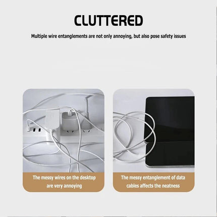 6Pcs White Adhesive Cable Wire Clips Tidy Cord Organiser USB Charger Holder Set