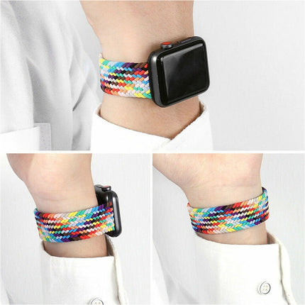 Nylon Elastic Band For Apple Watch Band 42/44/45/49mm Series 11 46mm SE 3 44mm Ultra 49mm Rainbow