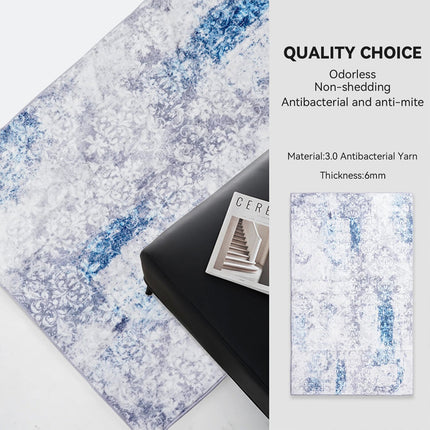 120×180 CM Traditional Vintage Rug 6mm Thick Antibacterial Non-Slip Washable Indoor Outdoor
