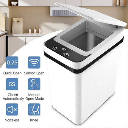 12L Rectangle Kitchen Automatic Dust Sensor Bin Smart Touchless Waste Trash