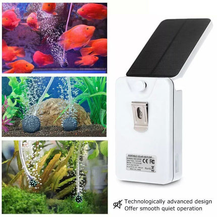 Day/Night Powered Pond Solar Air Pump Oxygenator Fish Pool Water Oxygen Aerator