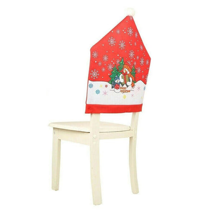 10x Christmas Chair Covers Dinner Table Snowman Hat Home Décor Ornaments