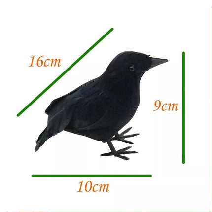 6X Halloween Crows Prop Black Realistic Raven Feathered Décor Spooky Party Home