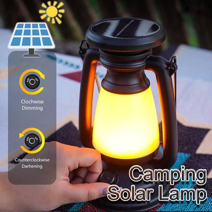 Outdoor Solar USB Rechargeable Camping Lantern Lamp Tent Hiking LED Light Lights