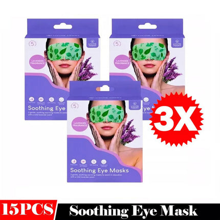 15PCS Steam Eye Mask Warm Heat Soothing Tired Disposable Patch Soothing Pads