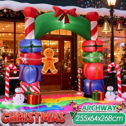 Christmas Inflatable Archway Gift Box Decoration Build in LED Light in/ Outdoor