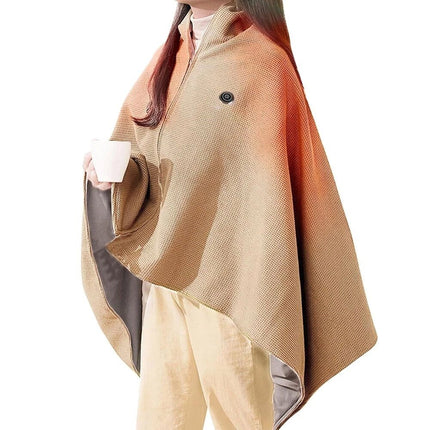 Electric Heated Throw Blanket USB Warm Poncho Wrap Blanket Portable heated Shawl