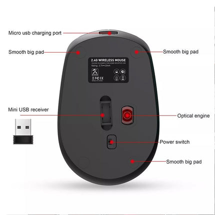 Wireless Bluetooth Mouse Rechargeable Optical Silent Ergonomic Mice